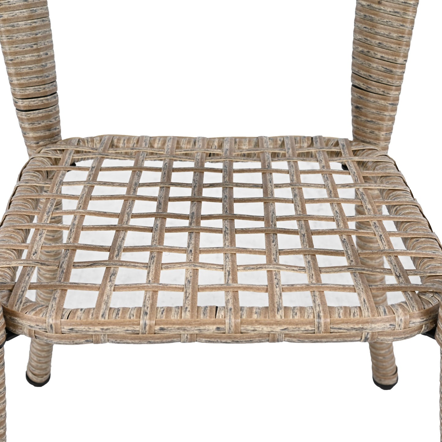 3-Piece Outdoor Chair&Table Set Chat Set 2-Person Rattan Seating Group With Two Swivel Chairs and a Square Table for Gar