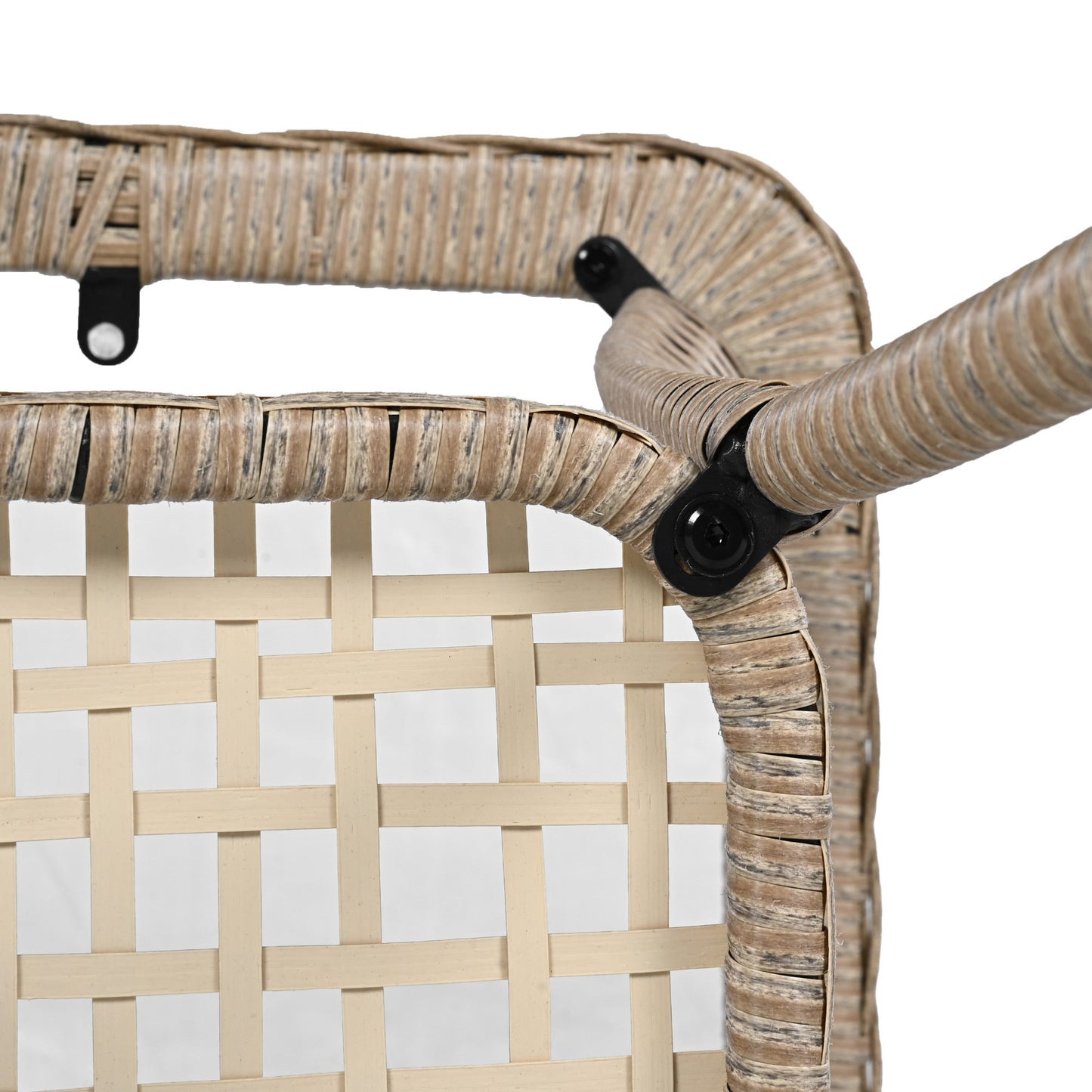 3-Piece Outdoor Chair&Table Set Chat Set 2-Person Rattan Seating Group With Two Swivel Chairs and a Square Table for Gar