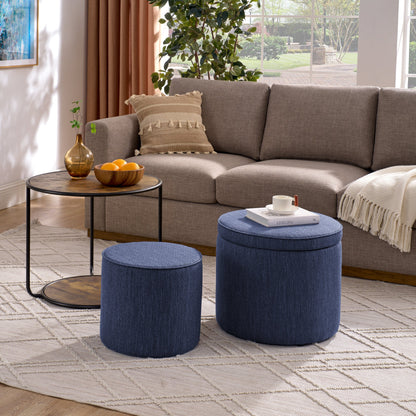 Ottoman, Multi-Functional Combination Set Table Ottoman, Combination of Ottoman and Table, With Drum Stool, With Storage