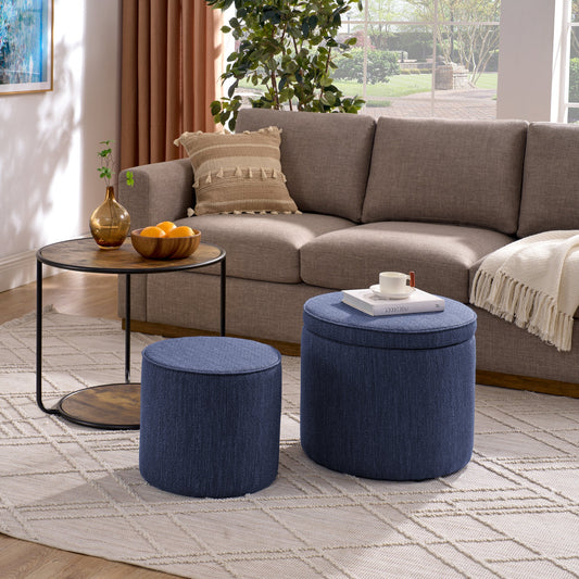 Ottoman, Multi-Functional Combination Set Table Ottoman, Combination of Ottoman and Table, With Drum Stool, With Storage