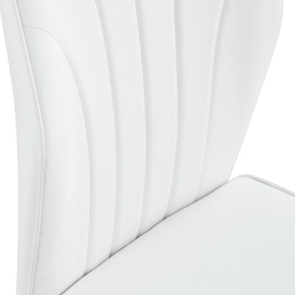 4 Modern Dining Chairs With Stylish PU Patterned Backrest and Black Metal Legs for a Comfortable Home Experience in the