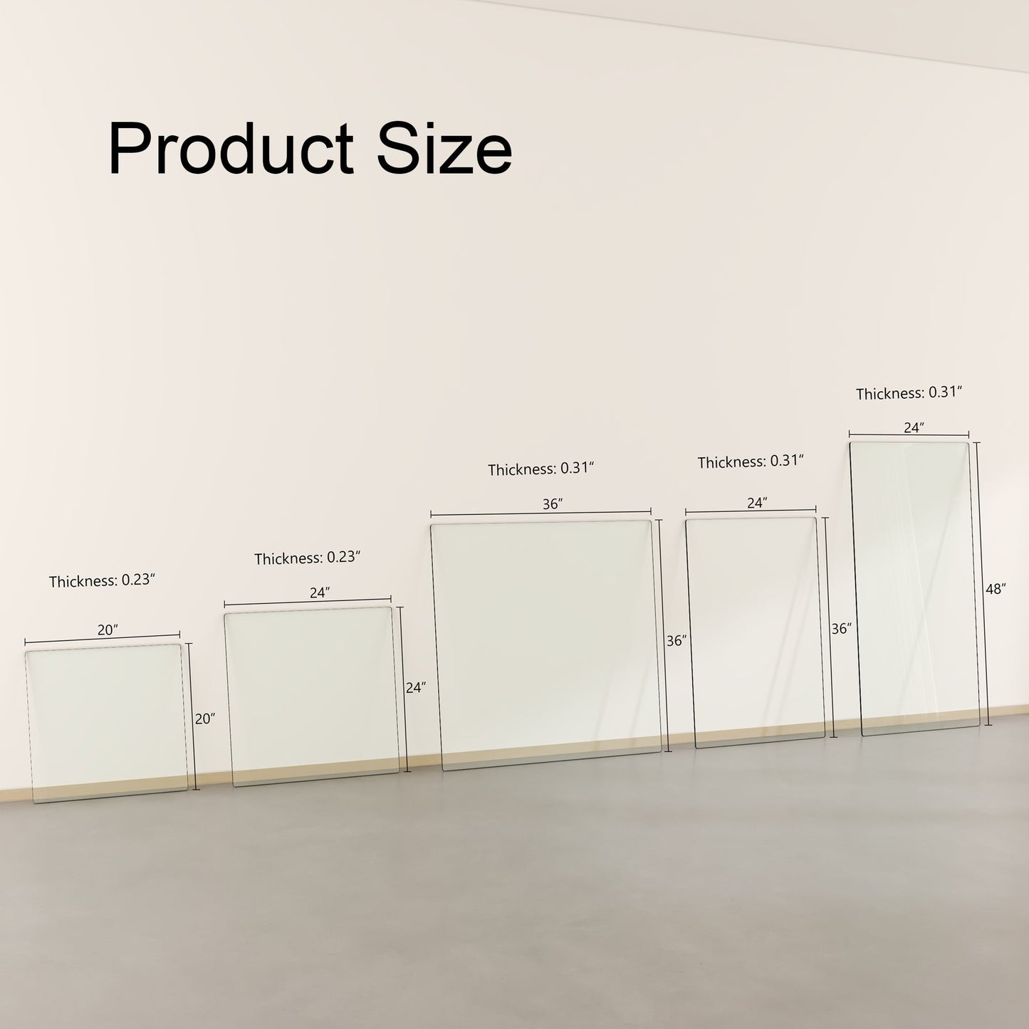 ONLY Separate Glass Tabletop.24*36 Inch Rectangular Heat-Resistant Transparent Tempered Glass Tabletop.Suitable for Vari