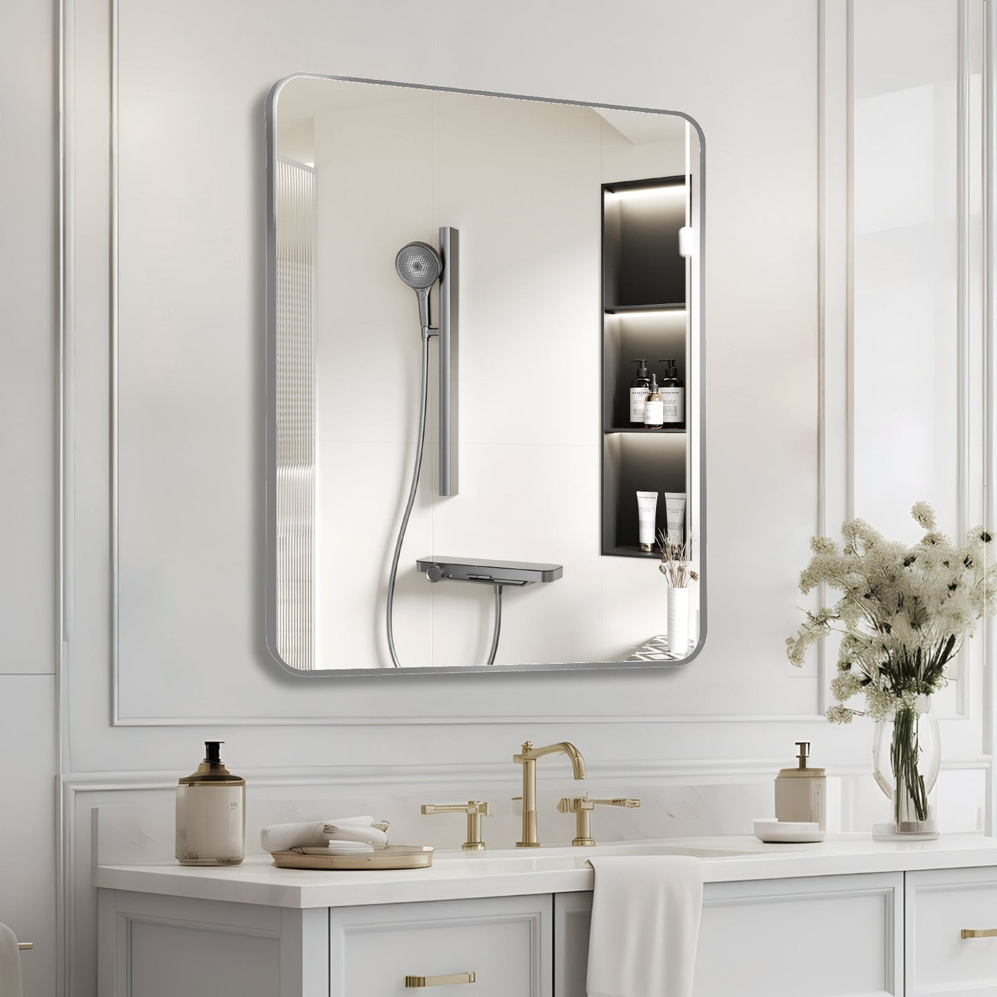 Silver 30 'X36' Rectangular Bathroom Wall Mirror