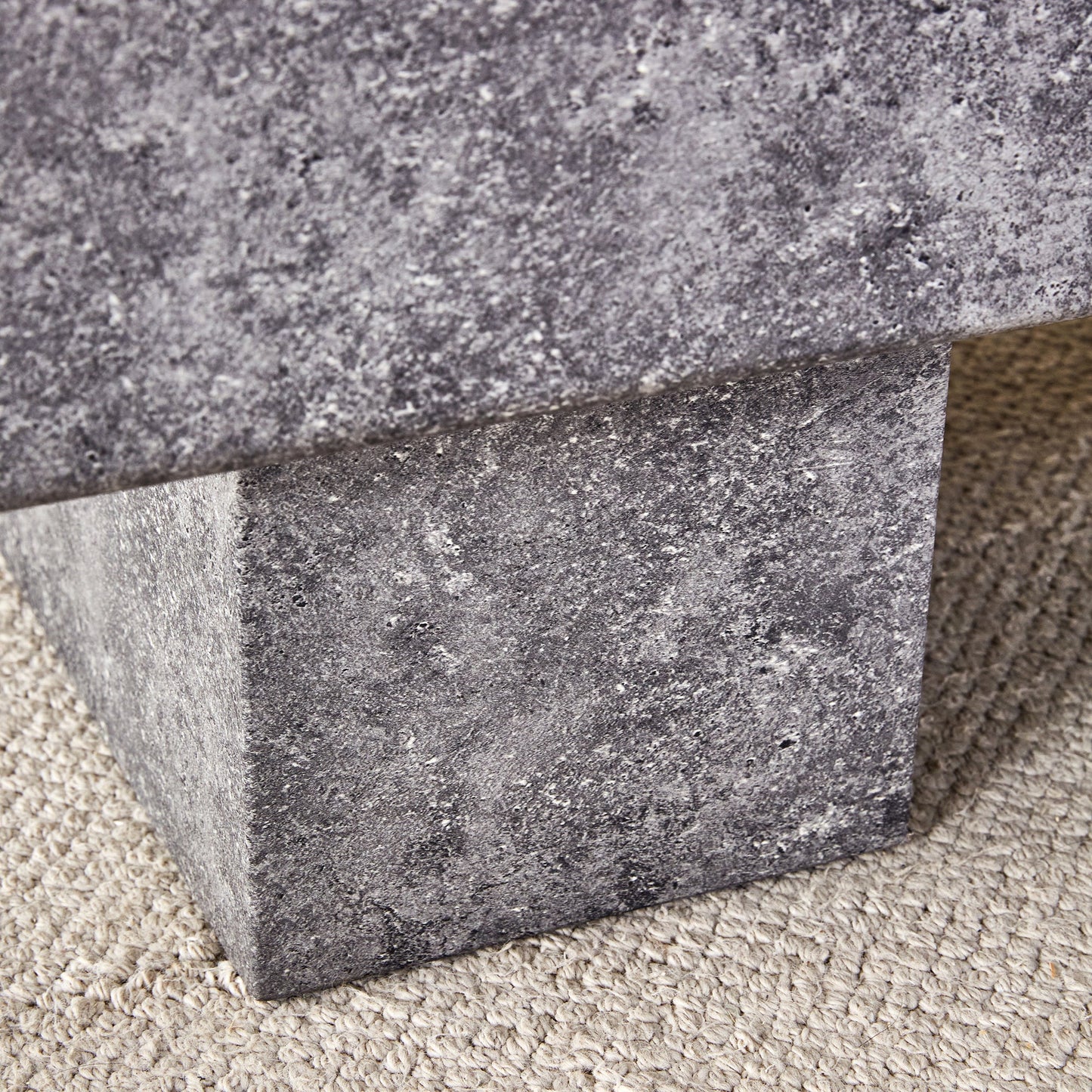 Modern Simple Gray Texture MDF Coffee Table With Spacious Top and Sturdy Legs, 43.3'x21.6'x17.2'