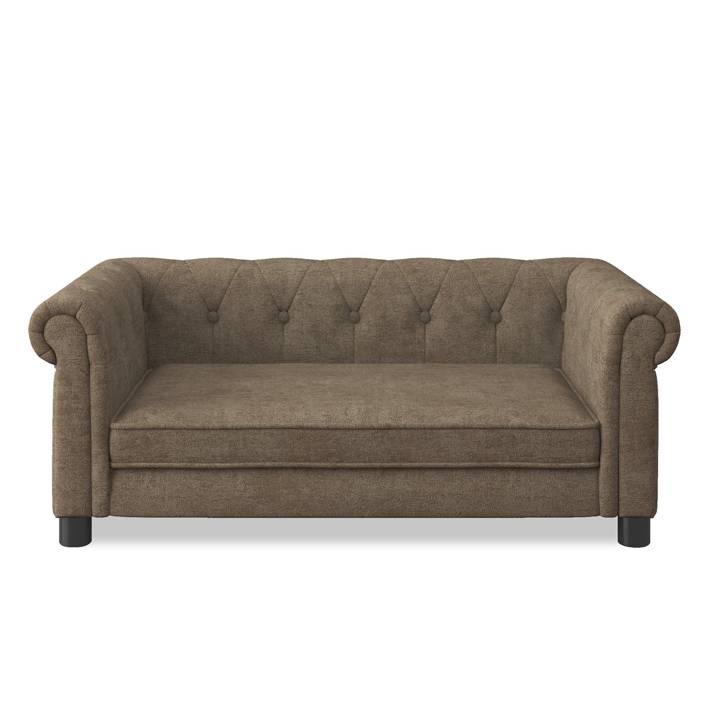 Modern Linen Fabric Elevated Pet Bed Sofa for Small and Medium Dogs - Brown