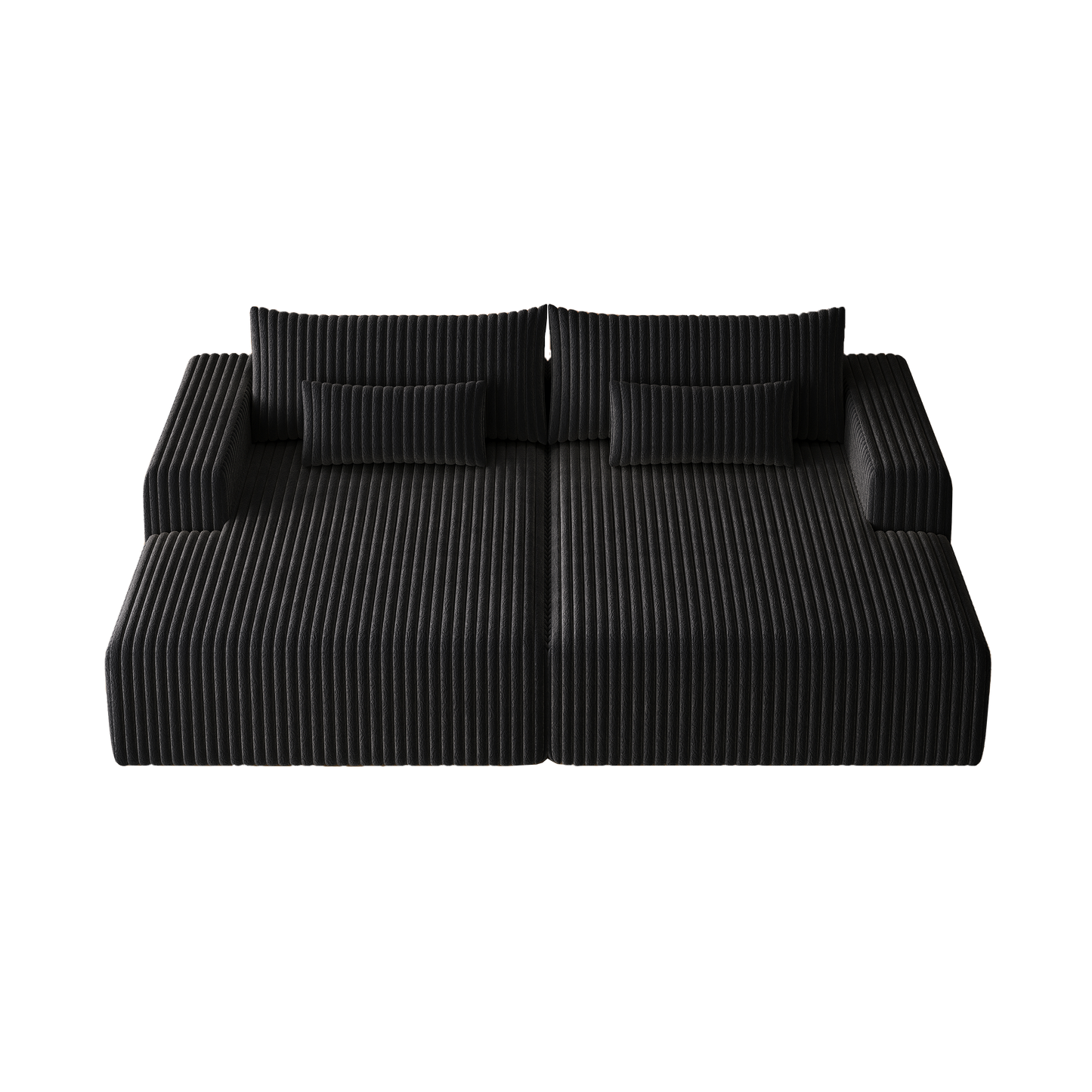 102' Oversized Sectional Lounge Chaise,No Assembly Required,Cloud Plush Loveseat With Reclining Sofa Bed,Fluffy Modern S