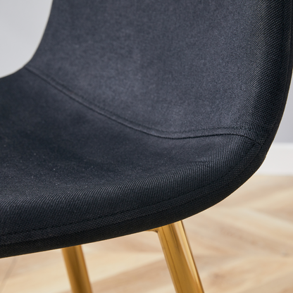 Table and Chair Set. Modern Multifunctional Lifting Platform, White Textured Sticker MDF Desktop, Gold Metal Legs. Paire