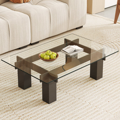 ONLY Separate Glass Tabletop.24*36 Inch Rectangular Heat-Resistant Transparent Tempered Glass Tabletop.Suitable for Vari