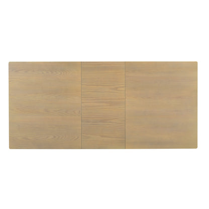 Rustic 7-Piece 78.1inch Extendable Dining Table Set With 18inch Removable Leaf, 6 Upholstered Dining Chairs, 2 Built-In