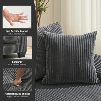 114' Sleeper Sofa,U Shaped Sofa , Pull Out Bed,Convertible Oversize 2 in 1 Sleeper Sofa, Living Room,Upholstery Sofa Bed