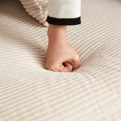 Corduroy Fabric 4-Seater Comfy Cloud Couch With 2 Movable Footrest for Living Room,Oversized Deep Seat U-Shaped Couch Se