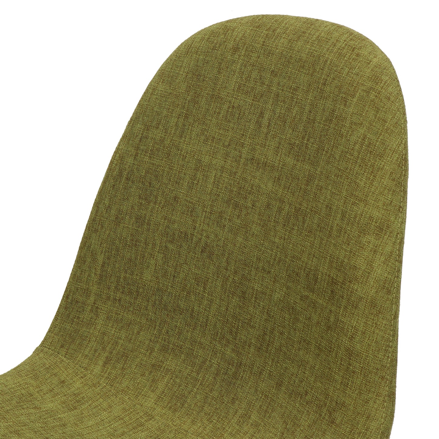 Elegant Dining Chair Set of 2 With Green Fabric and Light Walnut Finish