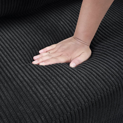 Twin Size Sofa Bed 47.2' Sleeper Sofa Loveseat With Foldable Mattress, Side Table, Storage Pocket, USB Ports, Black Cord