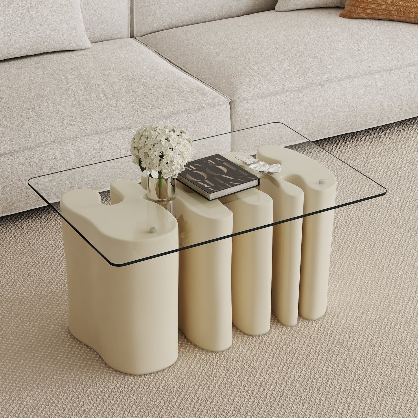 ONLY Separate Glass Tabletop.24*36 Inch Rectangular Heat-Resistant Transparent Tempered Glass Tabletop.Suitable for Vari