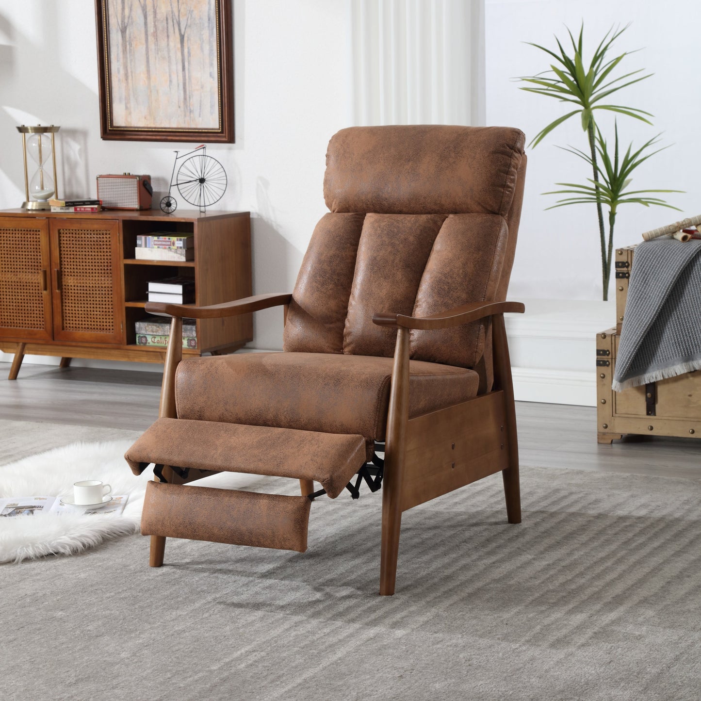 Wood Frame Armchair,  Modern Accent Chair Lounge Chair for Living Room