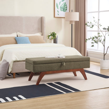 Teddy Wool Fabric, Solid Wood Feet for Solid Weighing, and Bed End Stool With Storage Function