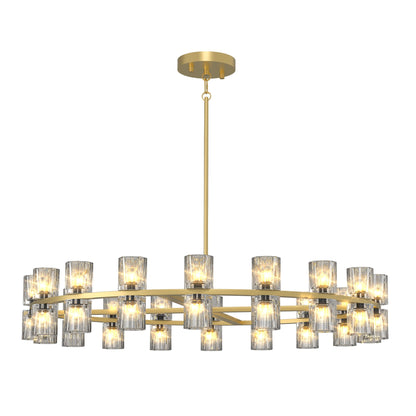 Modern 36' Gold Round Chandelier Light Fixture, K9 Crystal Chandeliers for Dining Room, Living Room, Dining Room Chandel