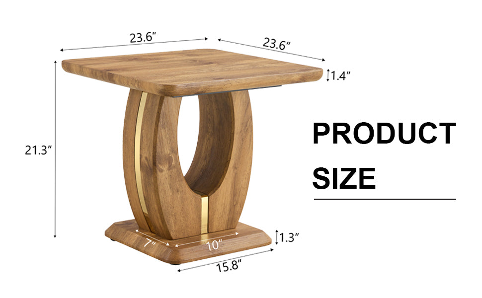 Modern Minimalist Wood Texture Sticker-Patterned MDF Square Coffee Table. Add a Quiet and Cozy Atmosphere to Your home.W