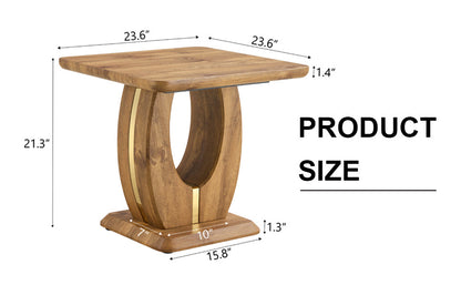 Modern Minimalist Wood Texture Sticker-Patterned MDF Square Coffee Table. Add a Quiet and Cozy Atmosphere to Your home.W