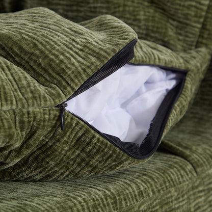 3 Seat Chair Sofa Lounge Chair With Backrest Fully Compressed Sofa Suitable for Living Room, Bedroom, Polyester,GREEN