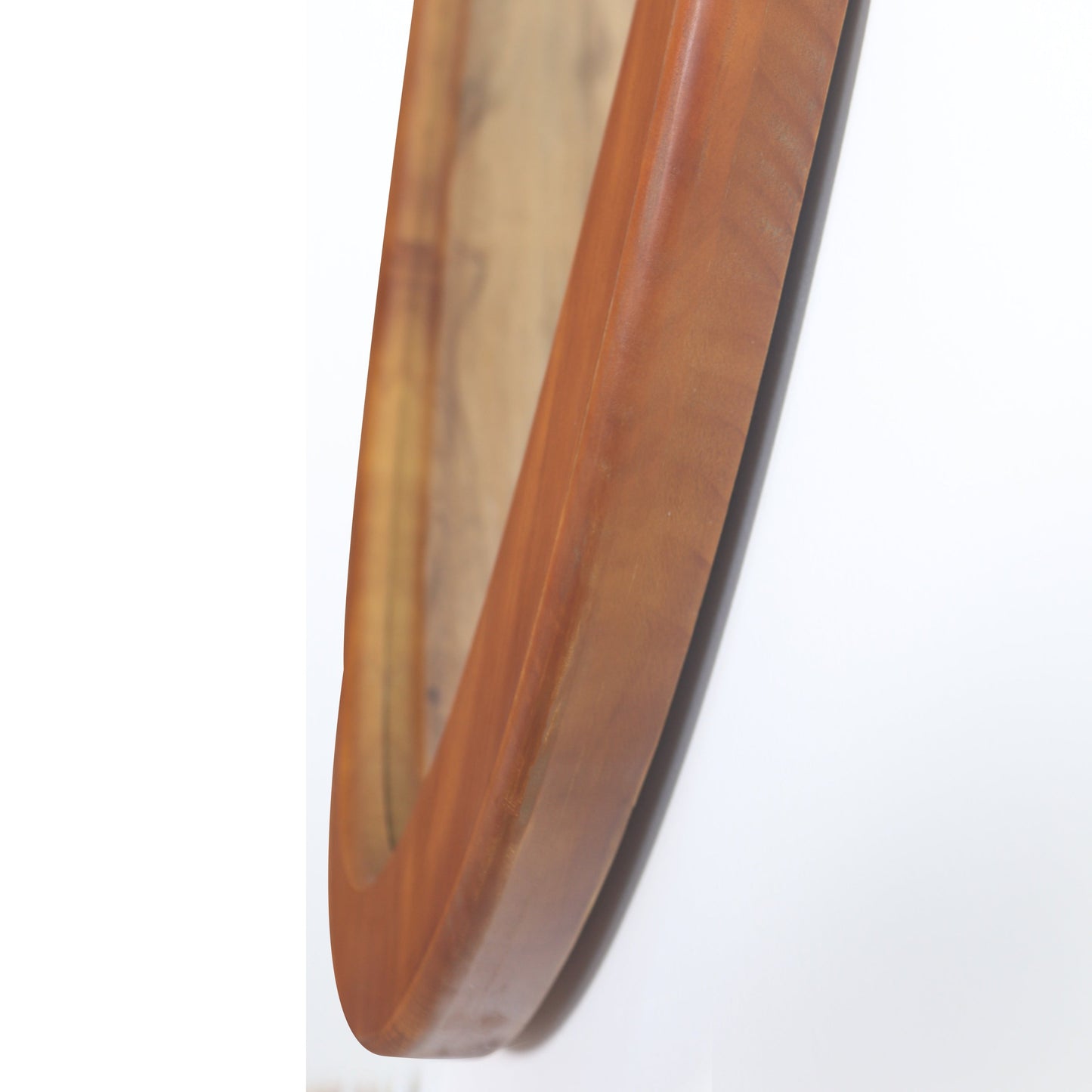 Solid Wood Mirror 45 Inch Asymmetrical Wall Mirror Wooden Framed Mirror Large Sized Dressing Mirror, for Living Room, Be