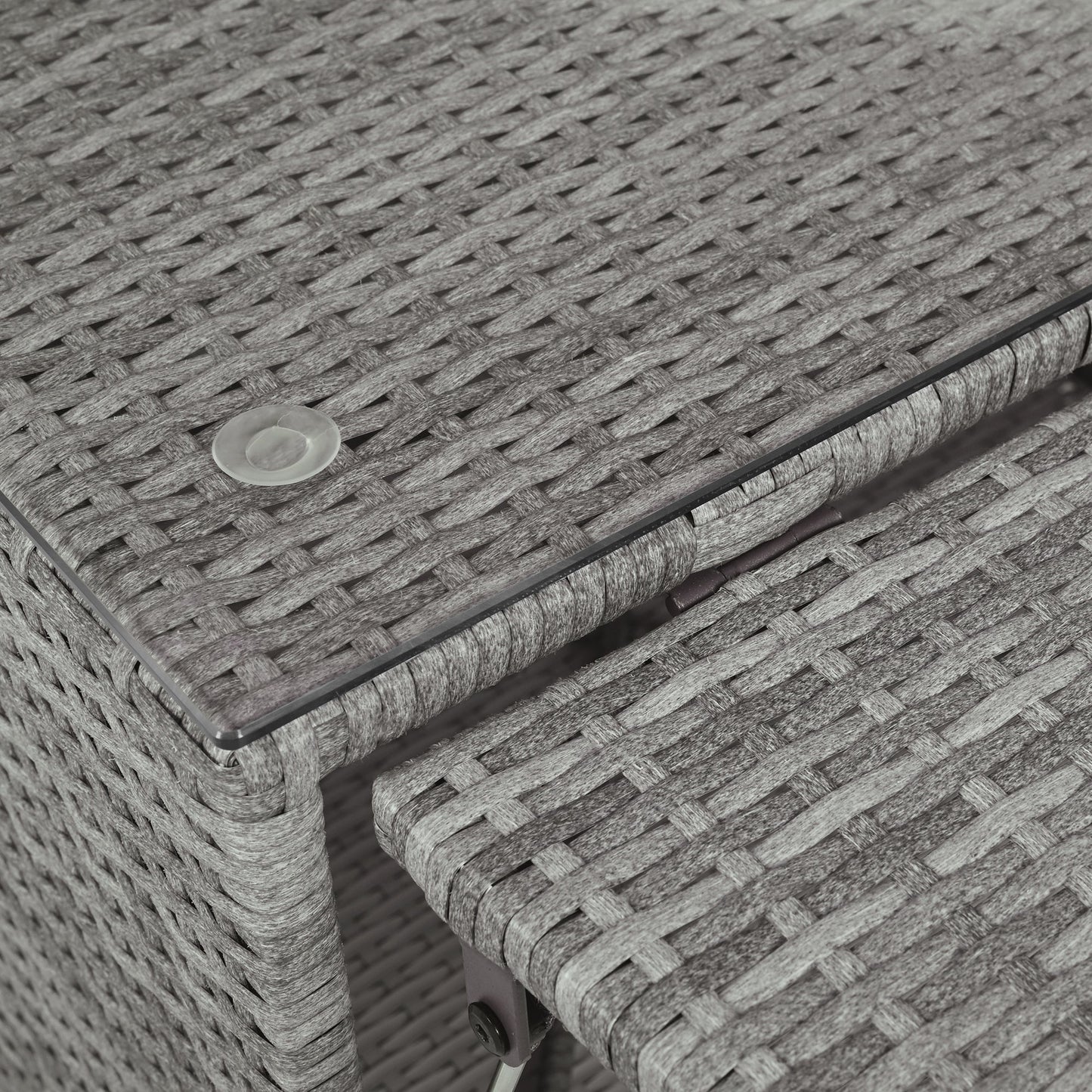 Patio Furniture Set Outdoor Daybed Rattan Sectional With Cushions and Center Table, Beige, Iron & Rattan, Multiple Sizes