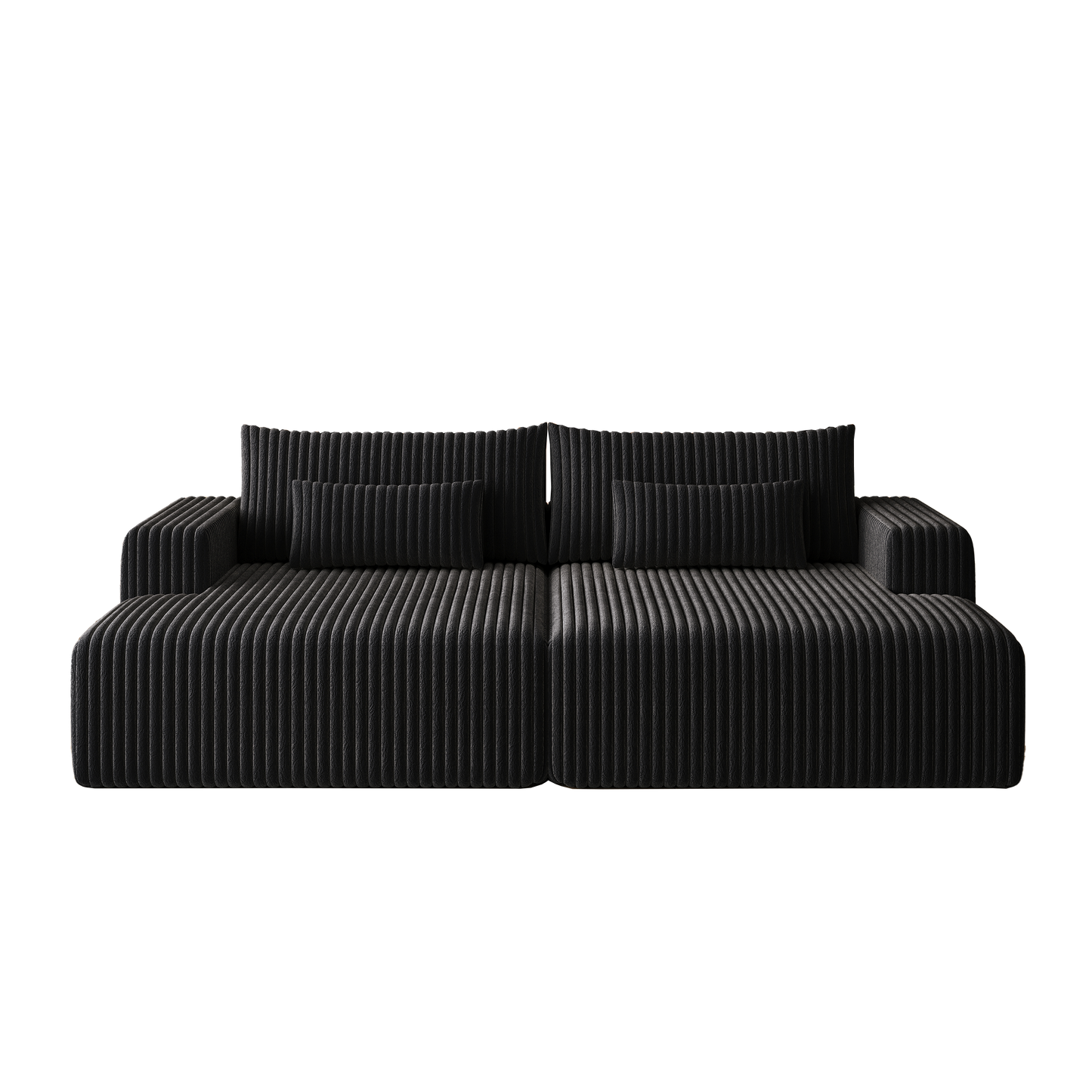 102' Oversized Sectional Lounge Chaise,No Assembly Required,Cloud Plush Loveseat With Reclining Sofa Bed,Fluffy Modern S