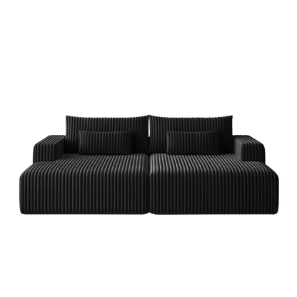 102' Oversized Sectional Lounge Chaise,No Assembly Required,Cloud Plush Loveseat With Reclining Sofa Bed,Fluffy Modern S