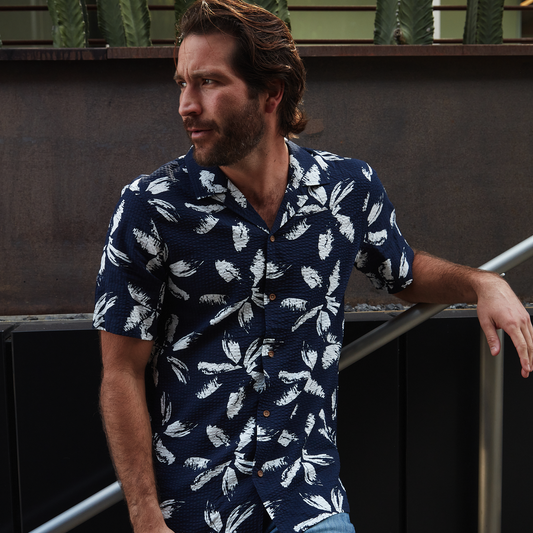 Dorian Printed Seer Sucker Shirt