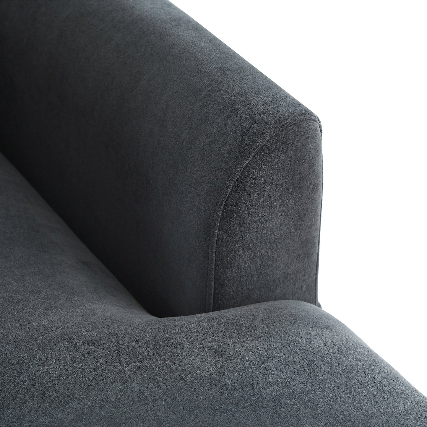 Black Upholstered 83' L-Shaped Sectional Sofa With Storage, Movable Ottoman, and Six Throw Pillows