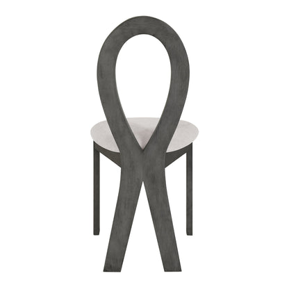 Modern 7-Piece Dining Table Set With Trestle Dining Table and 6 Upholstered Dining Chairs, Compact Kitchen Table Set For