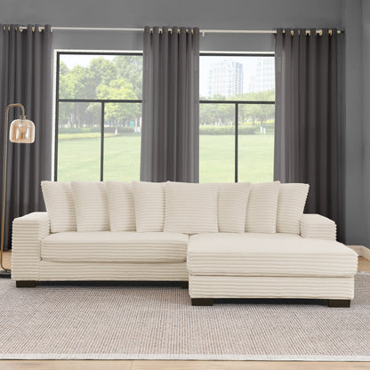 Corduroy Tufted Upholstered Sleeper Sectional Sofa, L-Shaped Modular Convertible Sofa , Can Freely Change the Position O
