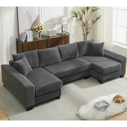 114' Sleeper Sofa,U Shaped Sofa , Pull Out Bed,Convertible Oversize 2 in 1 Sleeper Sofa, Living Room,Upholstery Sofa Bed