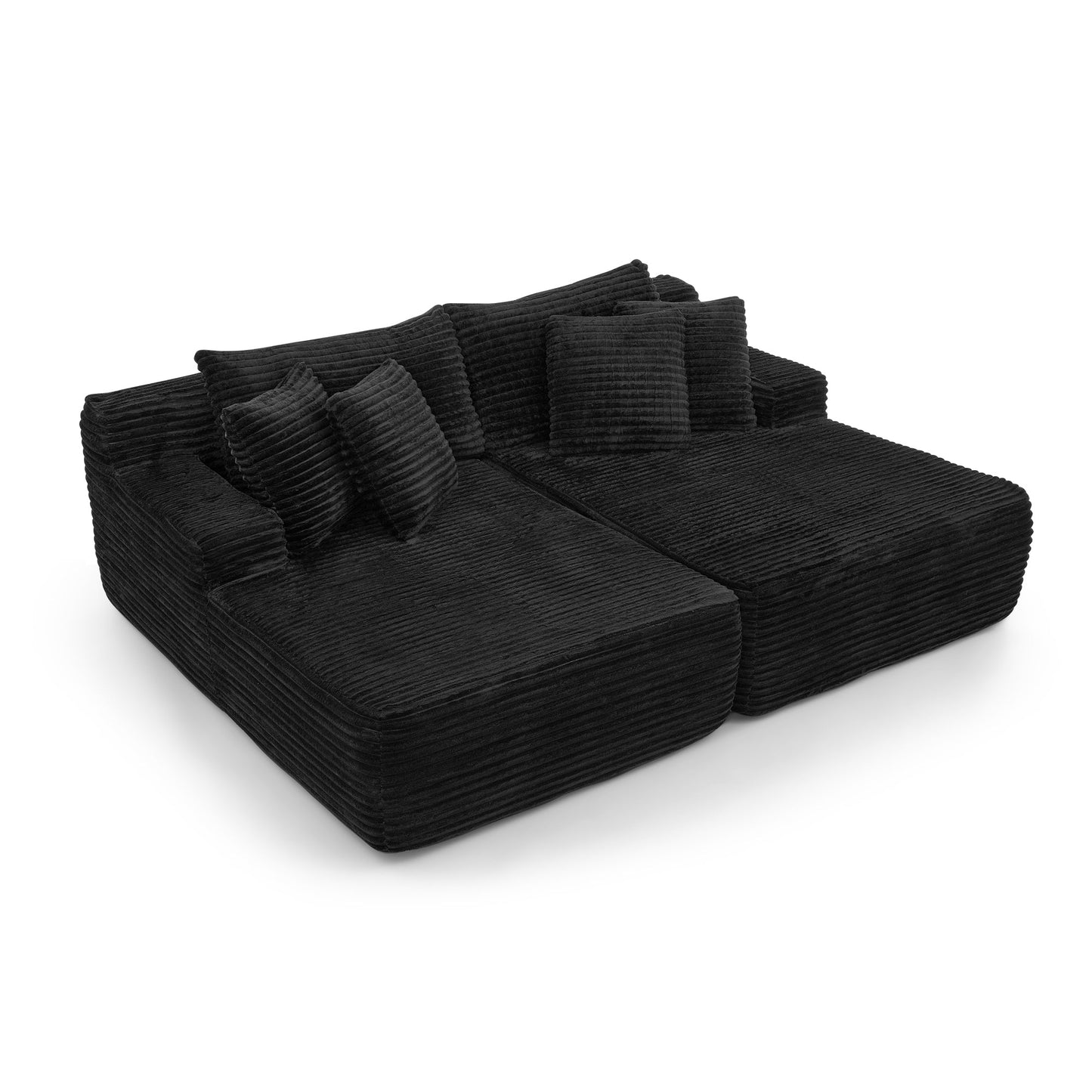 Two-Seater Lazy Sofa Lounge Chair,Compressed Sofa No Assembly Required, Made of Velvet Fabric, Fluffy Modern  Lounge Cha