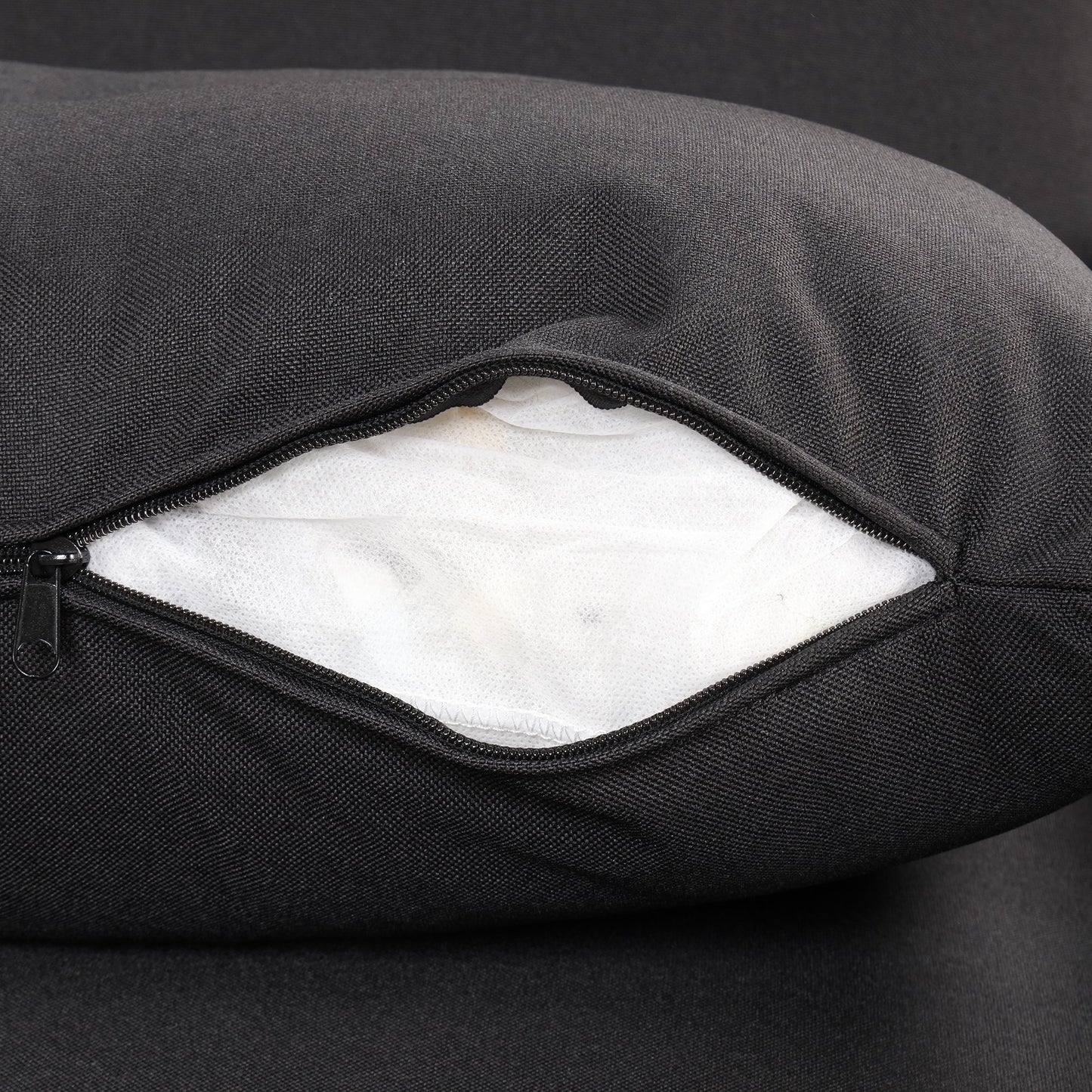 3-In-1 Pull Out Sofa Sleeper With Wing Table and USB Charge, Black Linen Upholstery, Iron Frame