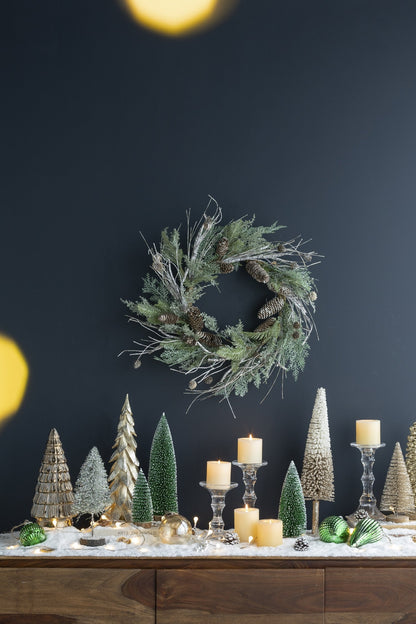 D24' Pine/Pinecone Wreath, Green