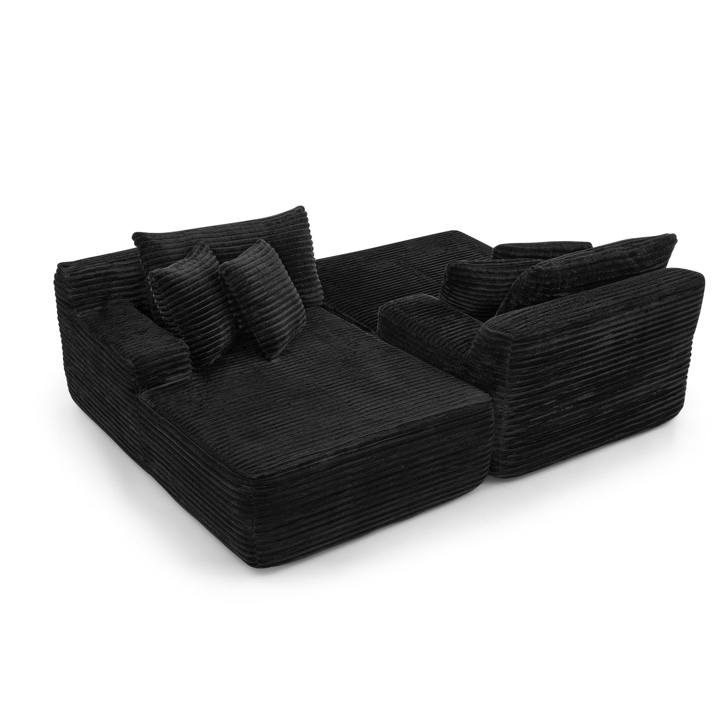 Two-Seater Lazy Sofa Lounge Chair,Compressed Sofa No Assembly Required, Made of Velvet Fabric, Fluffy Modern  Lounge Cha