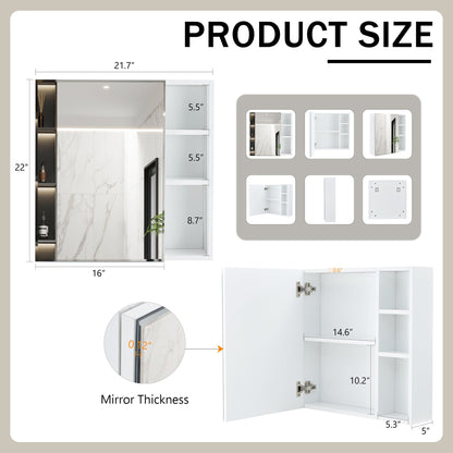A White MDF Material Mirror Cabinet, Bathroom Mirror,  MDF Material Mirror Cabinet,a Separate Wall Mounted Bathroom Mirr