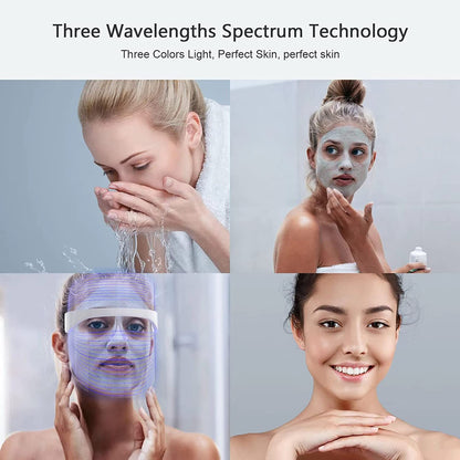 Anti-Aging 3 Color Electric LED Light Therapy Facial Beauty Mask