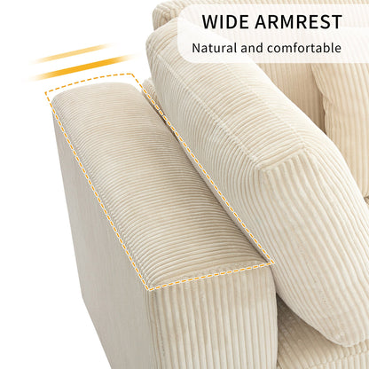 105'' 3 Seater Sofa With Removable Back Cushions and 5 Pillows , for Living Room, Apartment, Spacious Space