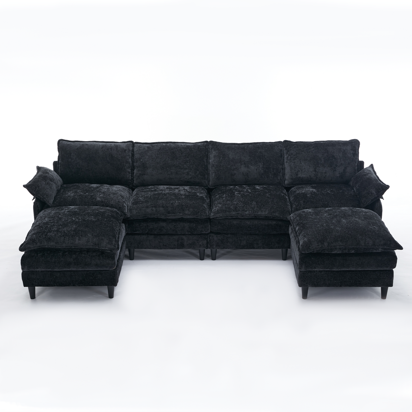 Modular Sofa,U Shaped Cloud Couch Comfy Set ,6-Seater, 2 Armrest Pillows,Convertible Sectional  Couch, Living Room,Apart