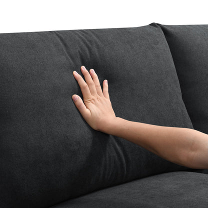 101*66' Modern Sectional Sofa With Throw Pillows,Cloud L-Shaped Couch Set With Wide Seat,4 Seat Polyester Comfy Fabric C