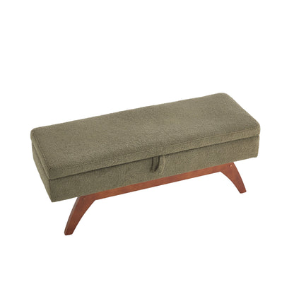 Teddy Wool Fabric, Solid Wood Feet for Solid Weighing, and Bed End Stool With Storage Function