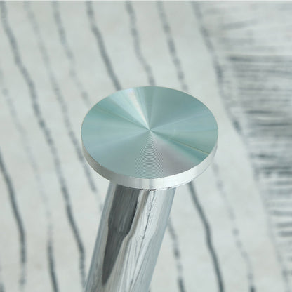 Table and Chair set.A 38.6' Diameter Transparent Tempered Glass Round Dining Table-Silver Metal Legs.Paried With 4 Black