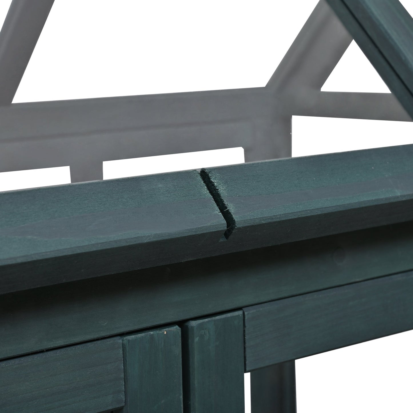 Garden Wood Portable Cold Frame With Movable Wheels Mini Greenhouse With Openable Roof and Storage Box, Forest Green