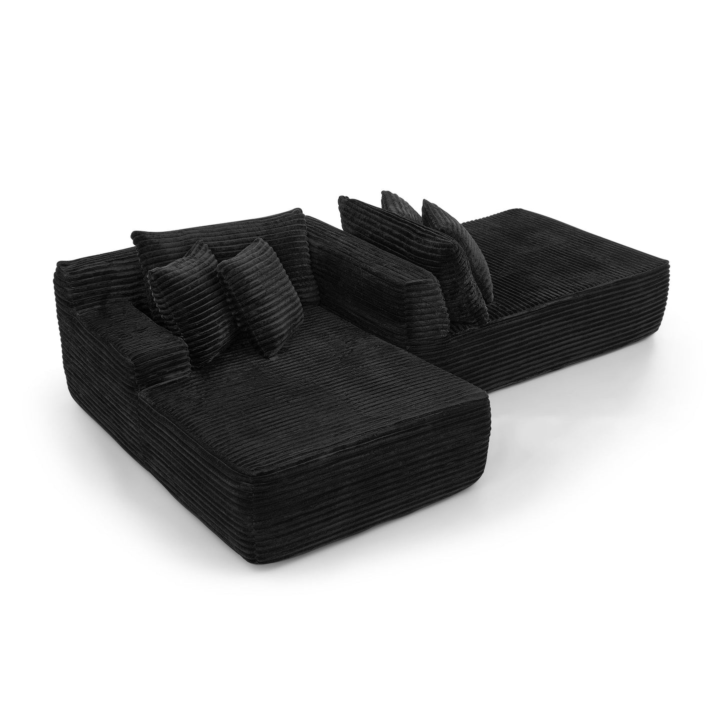 Two-Seater Lazy Sofa Lounge Chair,Compressed Sofa No Assembly Required, Made of Velvet Fabric, Fluffy Modern  Lounge Cha