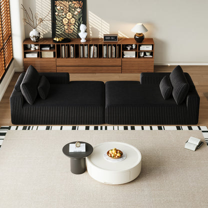 102' Oversized Sectional Lounge Chaise,No Assembly Required,Cloud Plush Loveseat With Reclining Sofa Bed,Fluffy Modern S