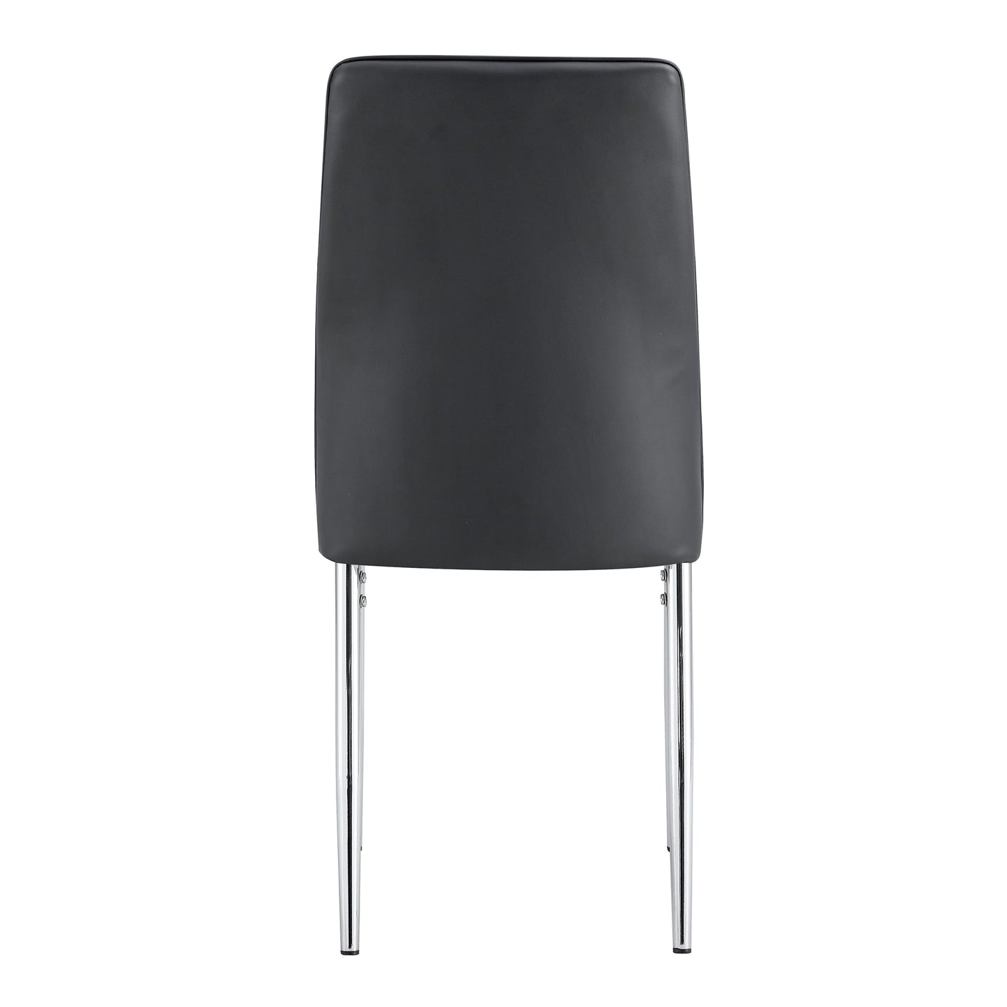 A Set of 6 Dining Chairs, Black Dining Chair Set, PU Material High Backrest Seats and Sturdy Leg Chairs, Suitable for Re