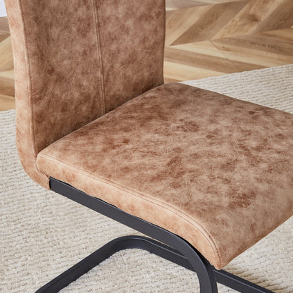 Dining Chairs,tech Cloth High Back Upholstered Side Chair With C-Shaped Tube Black Metal Legs for Dining Room Kitchen Va