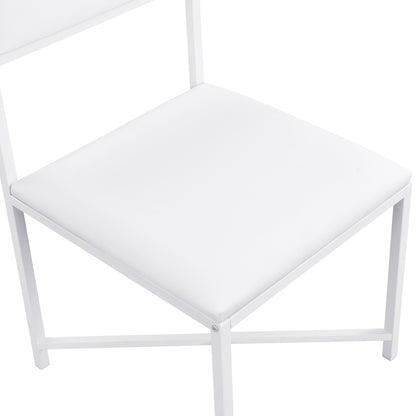 Modern Compact 63inch 5-Piece Extendable Dining Table Set, Foldable Square Kitchen Table Set With Storage Rack and 4 PU